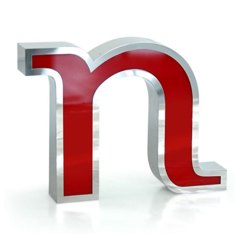 Fileli Gümüş Krom Kutu Harf